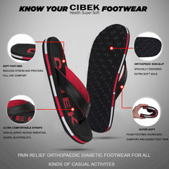 CIBEK Orthopedic Anti-Skid Lightweight Men's Flip Flops Slippers for Daily Comfort