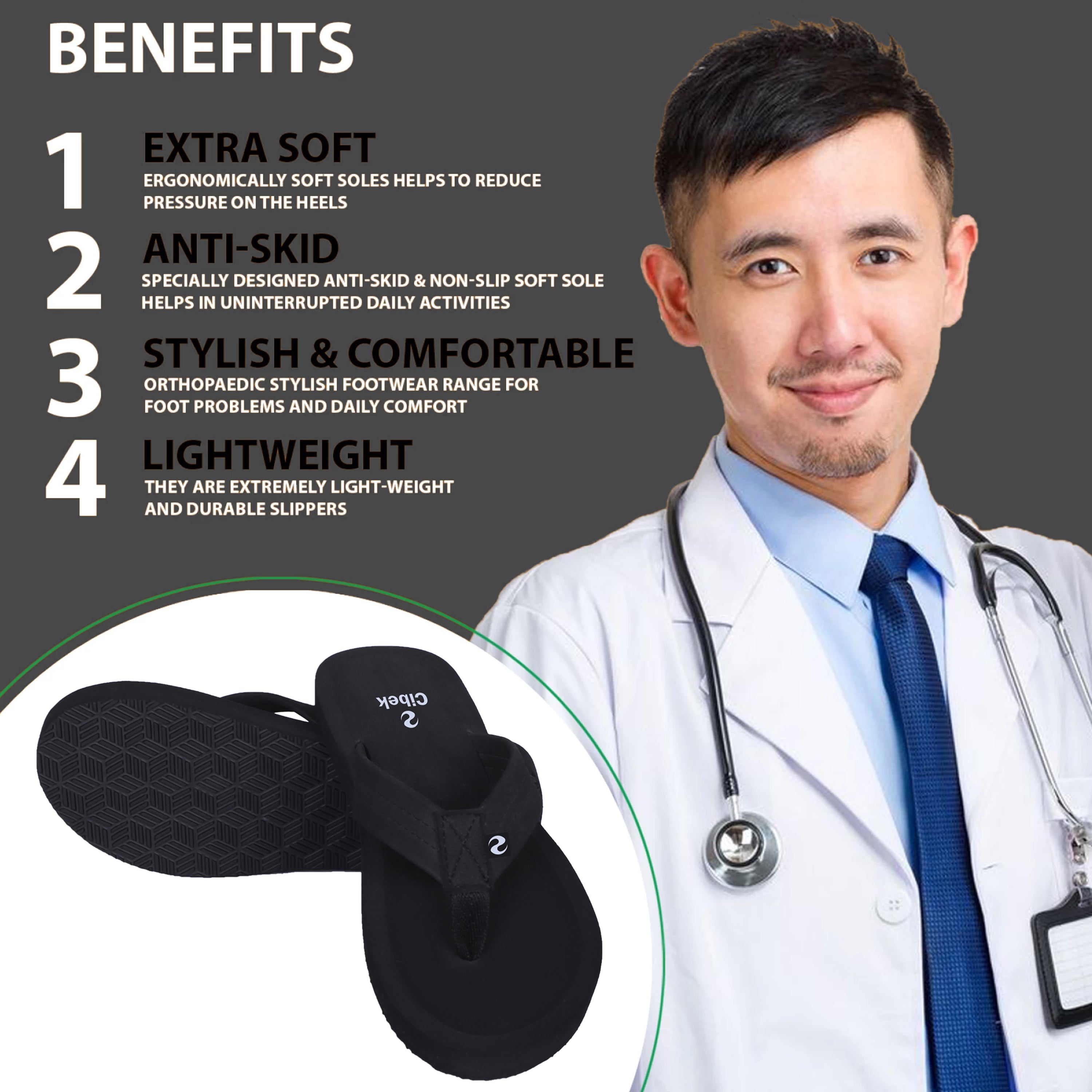 Doctor Step with Cibek Comfortable Extra Soft Daily Wear Women's Flip Flops Slipper