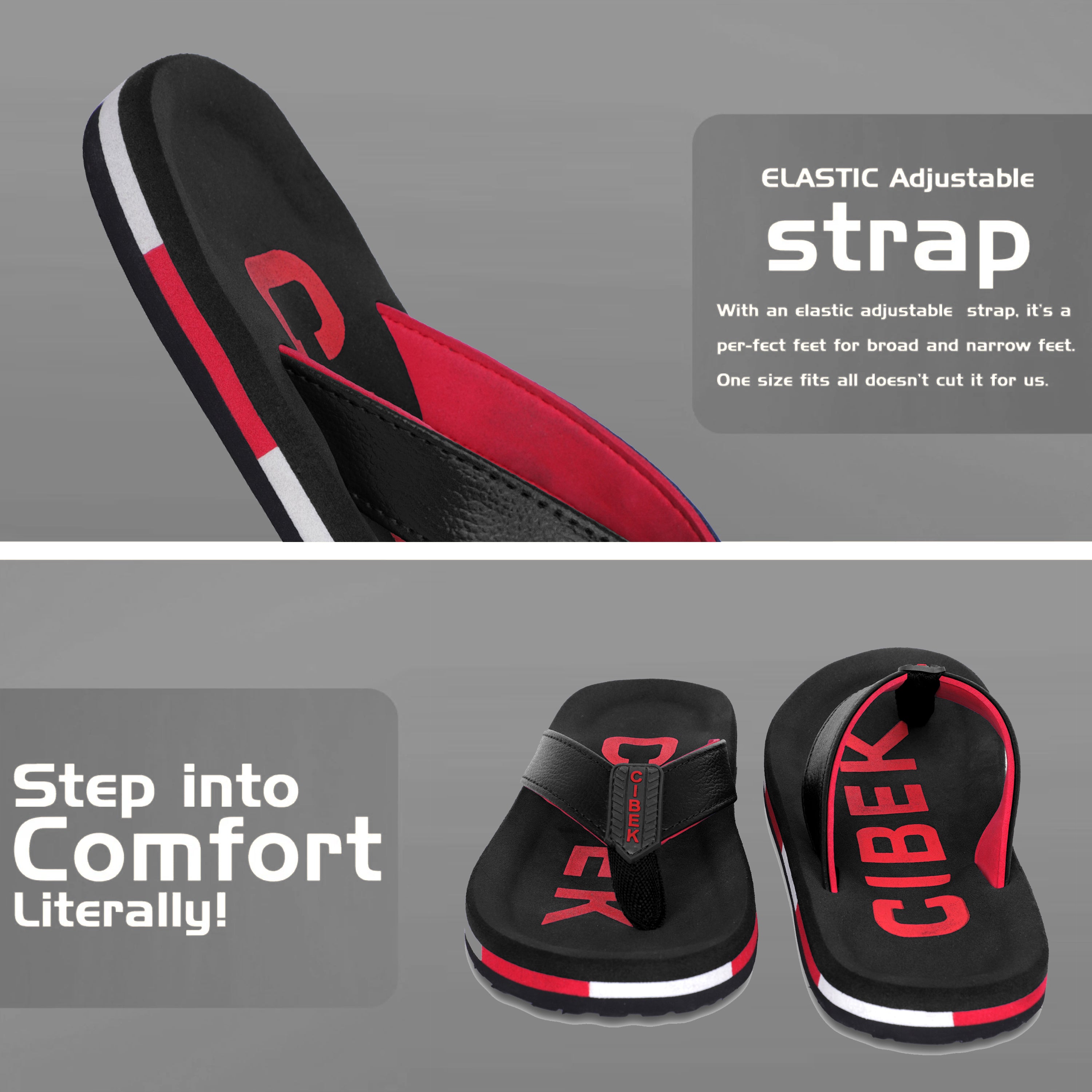 CIBEK Orthopedic Anti-Skid Lightweight Men's Flip Flops Slippers for Daily Comfort